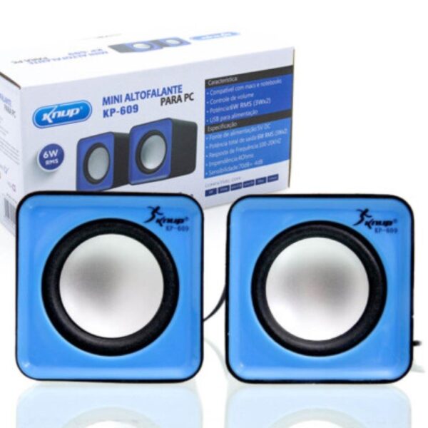 Mini Caixa de Som p/ Computador - USB P2 - KNUP KP-609