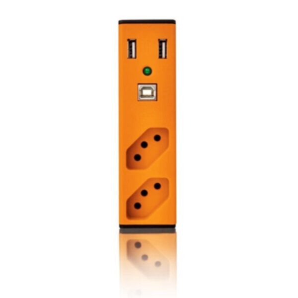 Filtro de Linha com Carregador USB 2,1A Bem Ligado - Laranja com Cabo Usb