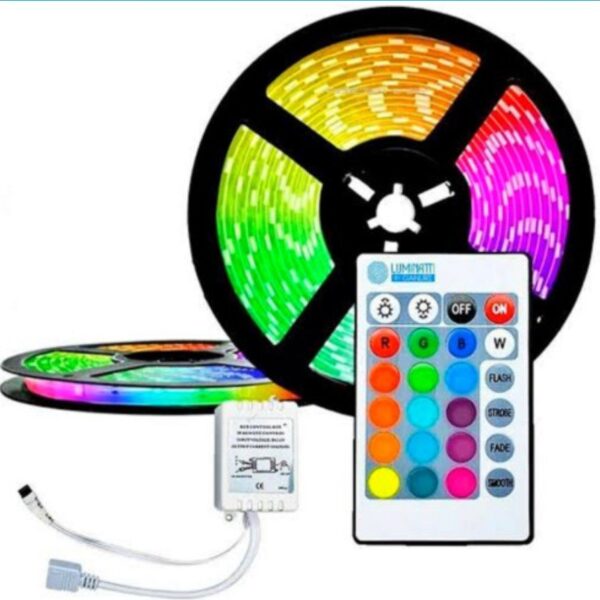Fita de Led RGB 5M Com Controle Remoto Lux Power - 3528RGB
