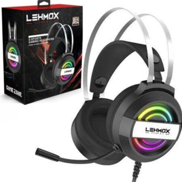 Headset Gamer com Microfone Led RGB P2 3.5mm para PC PS4 Xbox LEHMOX - GT-F5