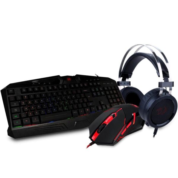 Kit Gamer Redragon S112 - Teclado Harpe RGB + Mouse Centrophorus + Headset Scyll