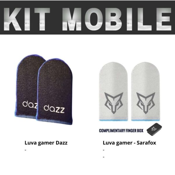 Kit Mobile - Luva de dedo sarafox + Luva Dazz