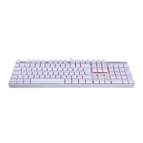Teclado Mecânico Gamer Redragon Mitra, Branco, Switch Outemu Red, LED Vermelho,