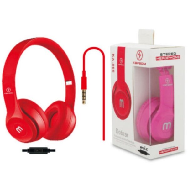 Headphone dobrável com Microfone conexão P2 - escolha sua cor