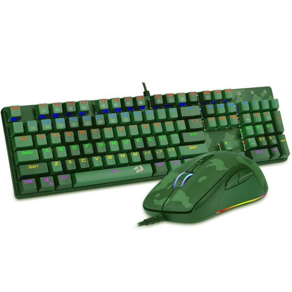 Kit Gamer Redragon S108 Light Green RGB - Teclado Mecânico, Rainbow, Switch Outemu B