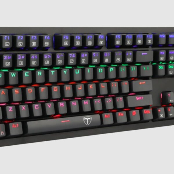 Teclado Gamer Mecânico T-Dagger Bermuda, RGB, Switch Blue, Black, ABNT2, T-TGK312-BL