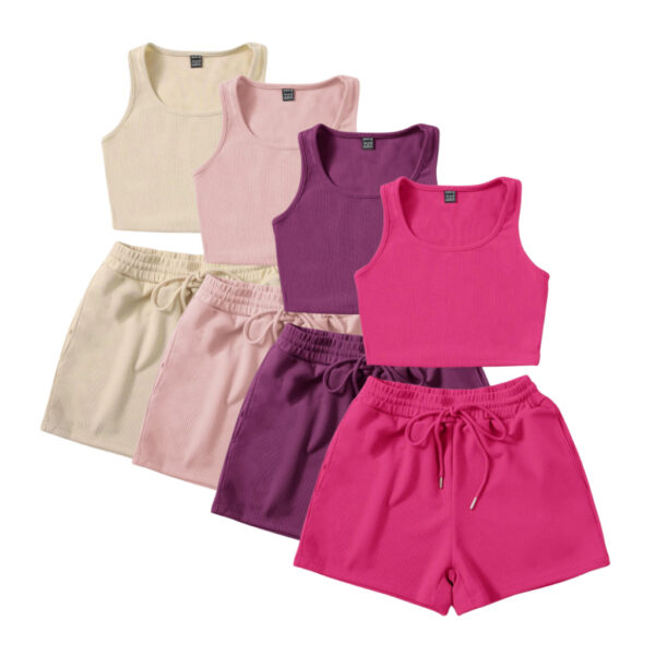 Conjunto Feminino Short e Blusinha Cropped