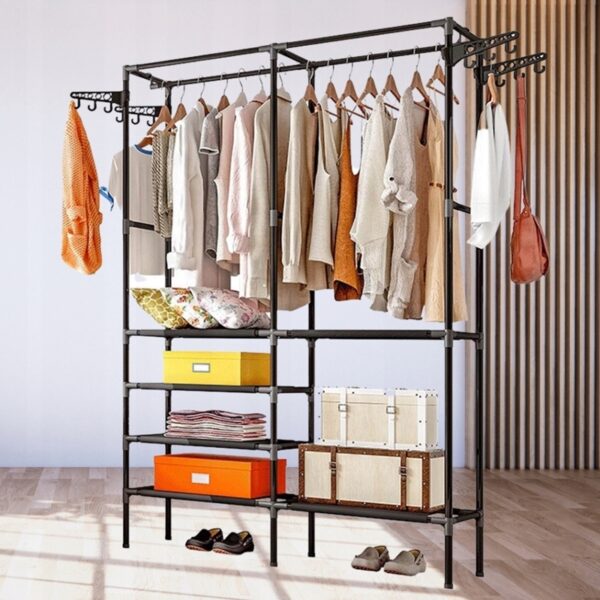 Arara Guarda Roupa Cabideiro com Prateleiras