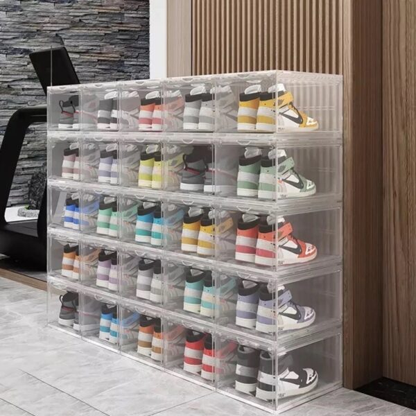 Caixas Organizadora Transparente Para Tênis Sapatos Multiuso Empilhável