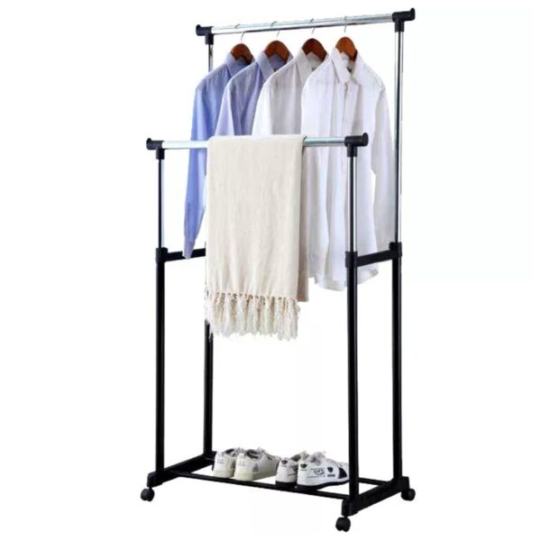 Arara Dupla De Roupas Altura Regulável Aço Inoxidável